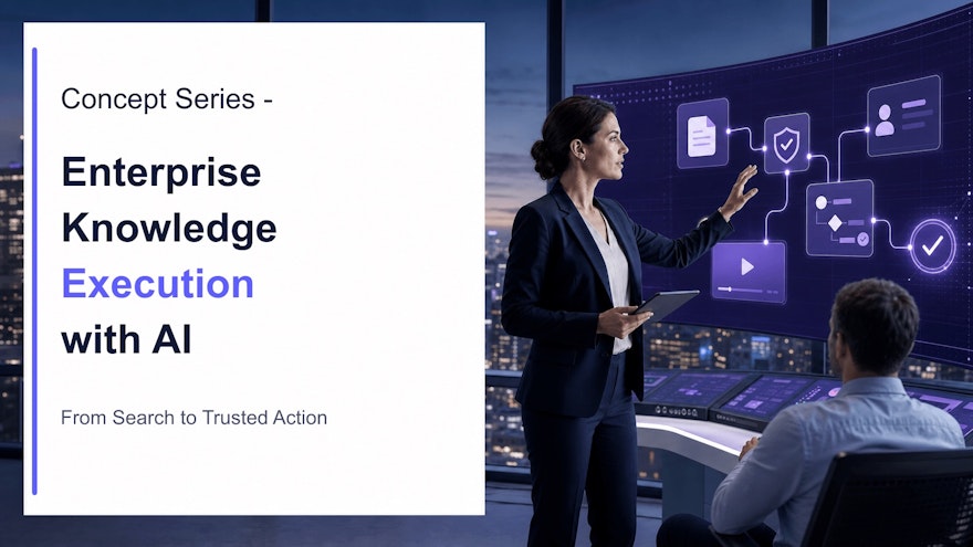 An enterprise operations team using AI to connect controlled knowledge with role-based action and execution evidence