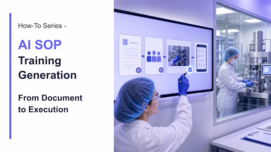 A quality specialist converting a controlled SOP into role-based training, a video work instruction and a digital job aid
