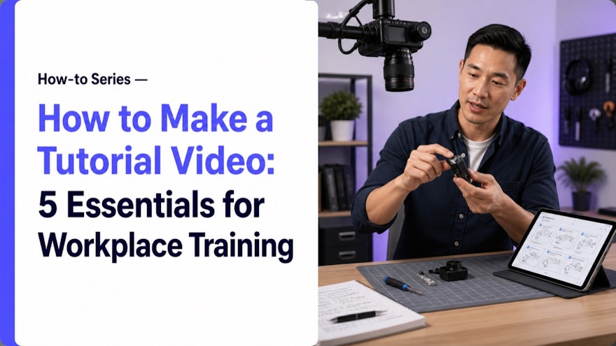 An expert recording a clear tutorial video for workplace training