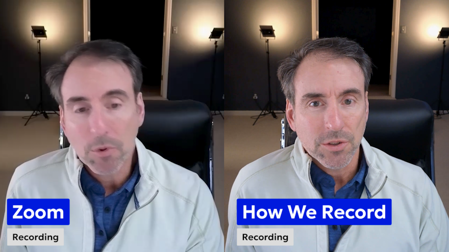 screenshot showing zoom recording quality vs professional recording software recording remotely