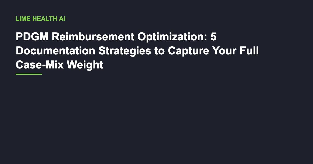 Home health agency director analyzing PDGM reimbursement data and documentation reports