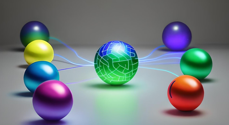 an image of connecting spheres