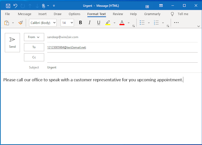 Email to text message email to sms send text from email