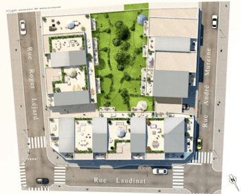Plan de masse résidence Le Jardin à Bègles