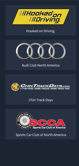 List of motorsports organizations hosting public events at racetracks